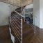 Stainless Steel Curved Staircase with Wood Treads and Glass Railing