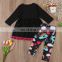 Wholesale Kid Girl Set Black Tops And Trousers Cotton Unicorn Kids Girl Outfits
