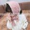 Autumn and winter new girls long scarf cute twist knitted lace children's hairband warm wool hat