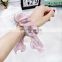 Girl fairy Hairbands Scrunchie Women Solid Ribbon Hair Bow Ties Ponytail Holder Long Rubber 7Colors