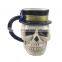 custom halloween 3d skull shaped ceramic coffee mug