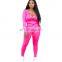 custom brand Women Jogger 2 Piece Pants Set Sweatsuit For Women 2021 Jogging Suit Tracksuit top+pants zipper coat