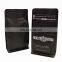 Matte black block bottom 12oz 16oz coffee bags flat bottom pouch tear off ziplock with valve