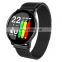 Gold Smart Watch Men Women For Android IOS Waterproof Gold Wrist Watch Heart Rate Tracker Sport Stainless Steel Watch Strap