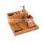 Hot-selling Six sets of bamboo bathroom with tray Bathroom Bamboo Bath Caddy