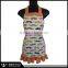 Colorful Circles And Blue Ruffled Chevron Apron