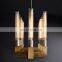 Luxury Cannele Linear Brass Industrial Glass Pendant Light for Home Hotel Ceiling Suspension Lighting