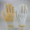 10 gauge white cotton thread knitted yellow PVC dotted anti-slip safety work gloves