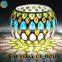 Colorful Glass Mosaic Cylinder Candle Holders Bronze & Turquoise Candle Jars