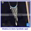 Feather Synthetic 925 Sterling Silver Tassel Ball Blue Opal necklace