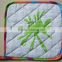 printed cotton pot holder white with green printing oven mit for promotion and kitchen