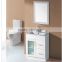 Modern 18 inch small size free standing integrated ceramic sink bathroom cabinet vanity