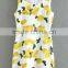 Lemon Print Round Collar Simple Sleeveless Dress Design