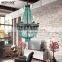 Suspension Light Fixture Rustic Hanging Lamp Blue Beads Chandelier MD82072