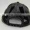 2014 cool black 5panel front cotton back leather blank baseball cap
