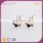 E78055I01 STYLE PLUS gold plate pearl design black stone stud earrings fashion crystal pearl earrings from Forever 21 series