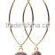 2015 trendy golen plated Quartz earring, druzy pendant earring, waterdroplet earrings