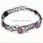 Pretty daisy flower pendant black tattoo choker necklace for women