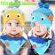 Knit cute fish turtleneck baby hat 100% cotton high quality handmade baby beanie hat