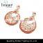 Bohemia ethnic jewelry golden alloy orange crystal round drop earrings jewelry for women fashion jewelry