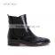 Fashion women pu leather chelsea flat rubber sole winter boots