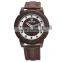 SKONE 9426 Japan movt leather band luxury tense wood watches
