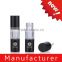 HS empty round matte black cosmetic lip gloss packaging with brush