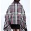 2015 Europe and United States new women's fur shawl cardigan grid cape coat