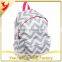 Light Gray and White Chevron Padded Shoulder Straps School Bags with Side Pocket