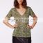China wholesale V neck t shirt oversized fit custom t shirt for woman