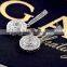 CZ zirconia precious stone fashion circular dangle earrings