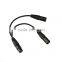 New 3pin XLR FEMALE jack to dual 2 MALE plug Y SPLITTER cable adaptor 1 ft cord