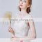 AR-52 Latest Dress Designs Short Sleeves Bride Dress Appliques O-Neck Sash Tulle Wedding Dress Lace 2016