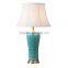 Factory wholesale bottle shape gallery cemaric chinese porcelain table lamp for hotel design with fabric shade