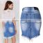 2016 Summer Women Bulk Wholesale Damaged Wrap Jeans Tassel Designs Slim Short Ripped Denim Office Skirt Crushed Skirts Ladies