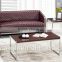 White leather living room leisure firm sofa sets