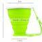 Wholesale Travel Portable Silicone Folding Coffee Cup, Silicone Foldable Cup