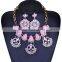 Colorful Resin Diamond Indian Cubic Zirconia Jewelry Necklace Set