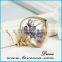 Wholesale Golden heart Real Dried Flower Floating Charm Locket Pendant necklace