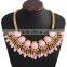 Exquisite woven chain candy color diamond necklace