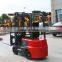 China small scale electric forklift truck with clamp and 3 stage mast