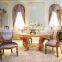 Luxury French Neoclassical Roze Wooden Carving Round Dining Table For 4 People/ European Palace Elegant Dining Room Furniture