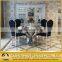 marble round rotating dining table set