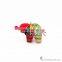 Hand embroidery keychains from Sapa Vietnam, fabric embroidery stuffed live animals, mini stuffed elephant souvenir