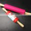 16161 Rolling Pin Non-Stick Silicone Surface Rolling Pin Wooden Rolling Pin Handl