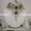 Gold tone kundan pearl choker necklace earring set
