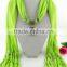 Factory supplier cheap zinc alloy pendants jewelry scarves pure handmade long polyester scarves women infinity wrap scarves