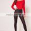 Red Opening Soulder Raglan Sleeve Bodysuit Cotton Blends Long Sleeve Sexy Plain Sweater