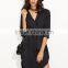 Black Self Tie High Low Curved Hem Shirt Dress Long Sleeve Casual Split Hem Belted Suede Shirt Dress