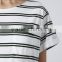 Cheap double stripe short sleeves maternity t-shirt wear with front pocket